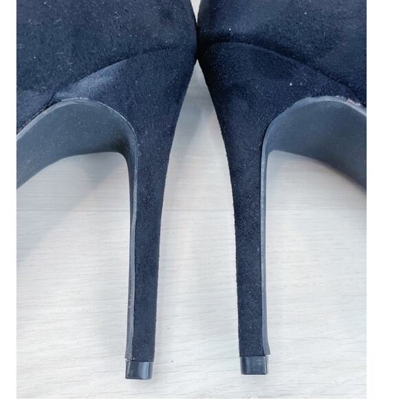 NEW Ashley Stewart Suede Pom Pom Stiletto Heels Size 10W NEW IN BOX - Picture 13 of 16